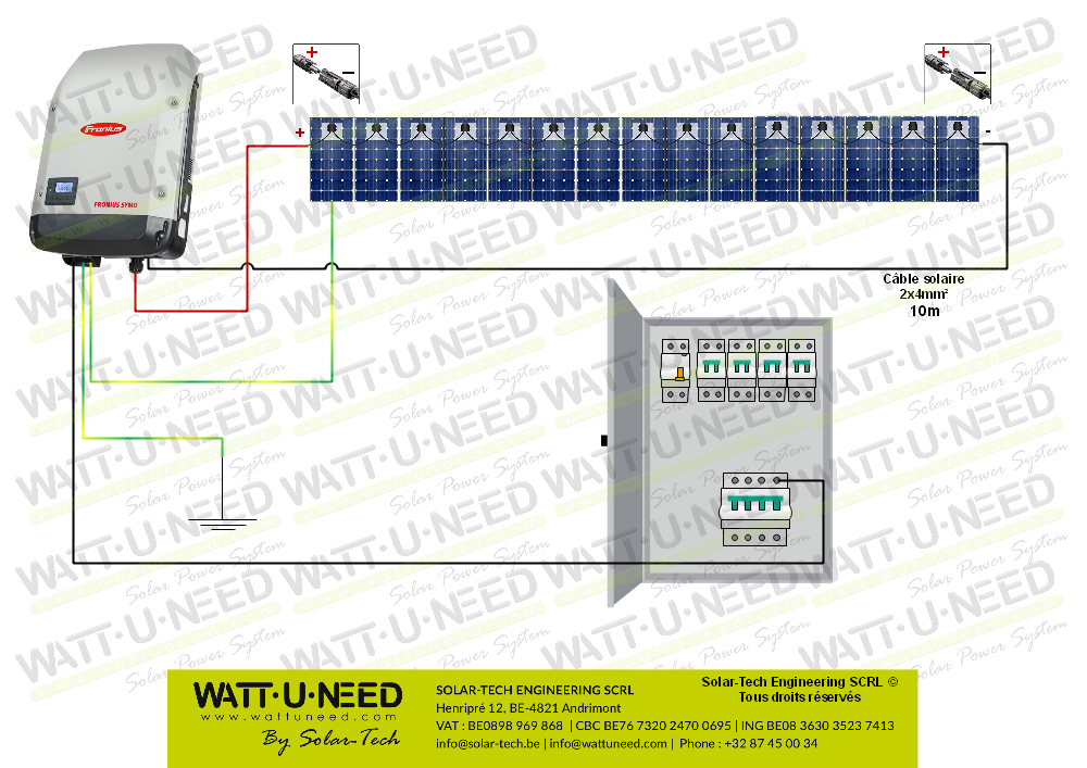 Kit 15 panneaux autoconsommation / réinjection tri 10kW sans stockage 